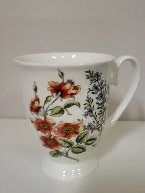 Stechcol Gracie Bone China Mug With Poppies & Lavender Floral Pattern